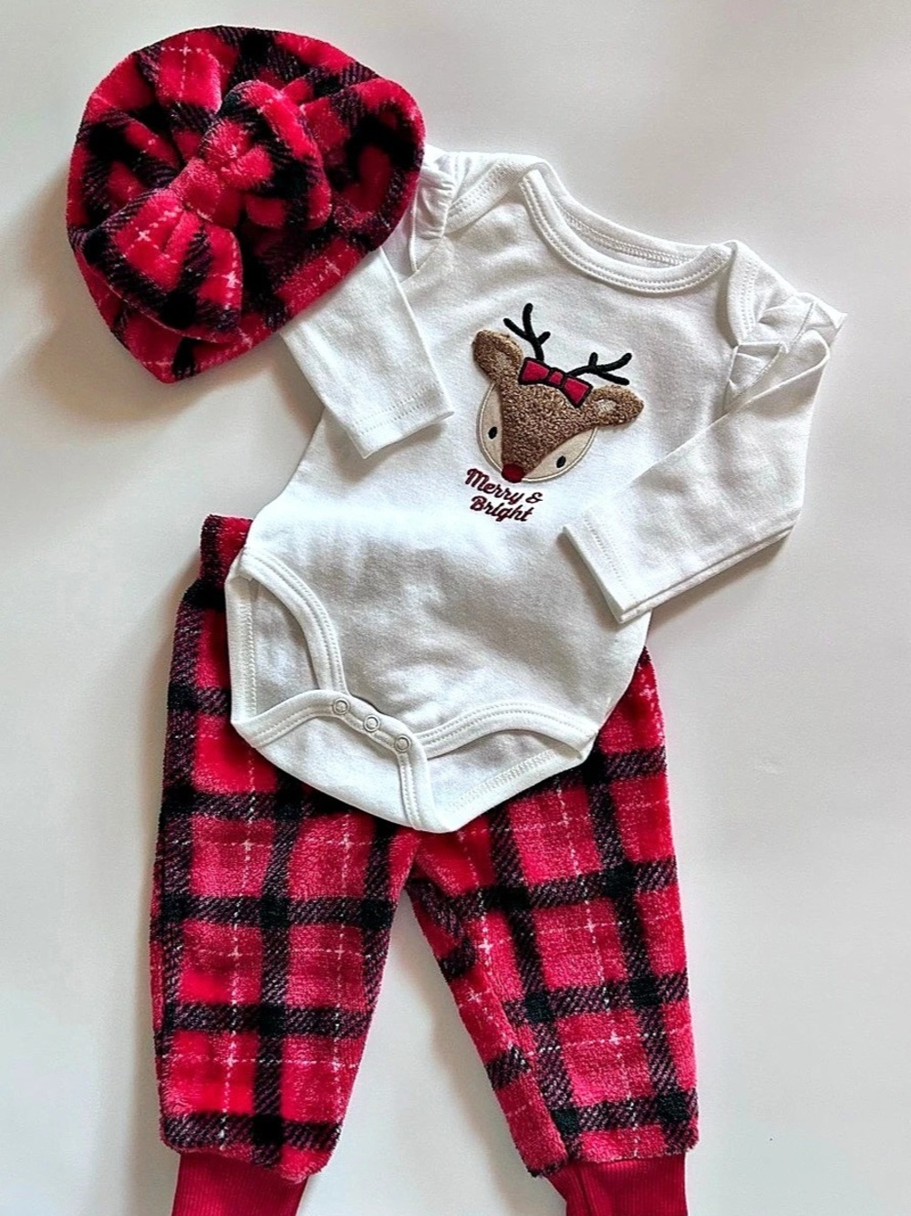 Baby Plaid Deer Matching Set